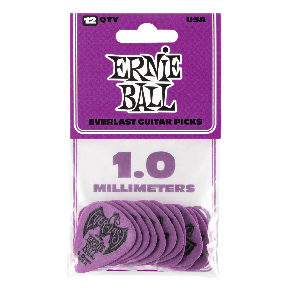 Ernie Ball Everlast Picks- 1.00mm Purple 12 Pack