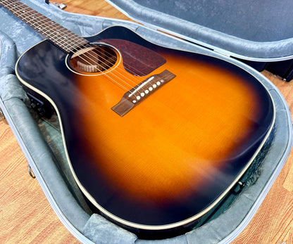 Epiphone Inspired by Gibson J-45 Cutaway Electro-Acoustic~ Hiscox Case~ Sunburst