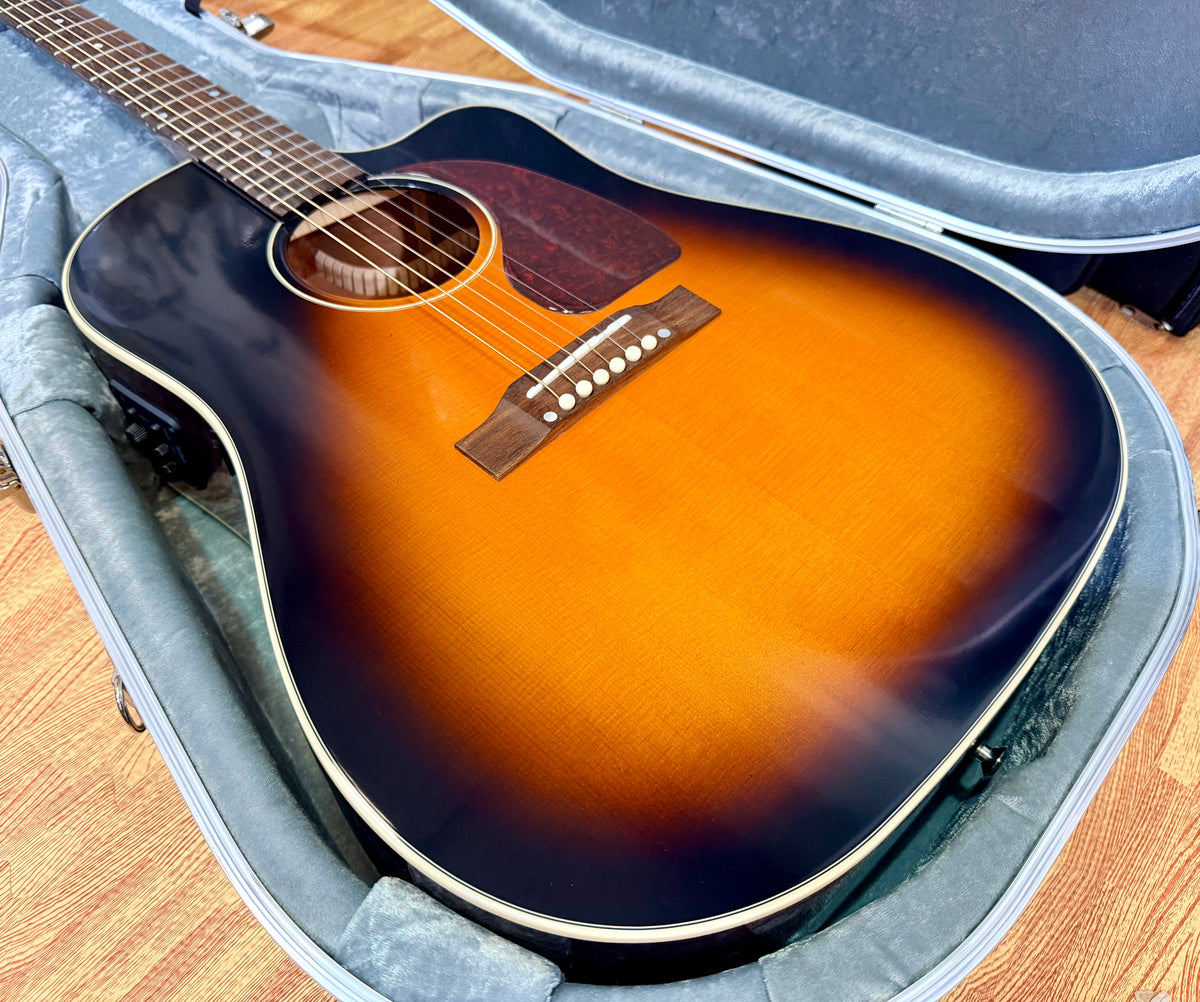 Epiphone Inspired by Gibson J-45 Cutaway Electro-Acoustic~ Hiscox Case~ Sunburst