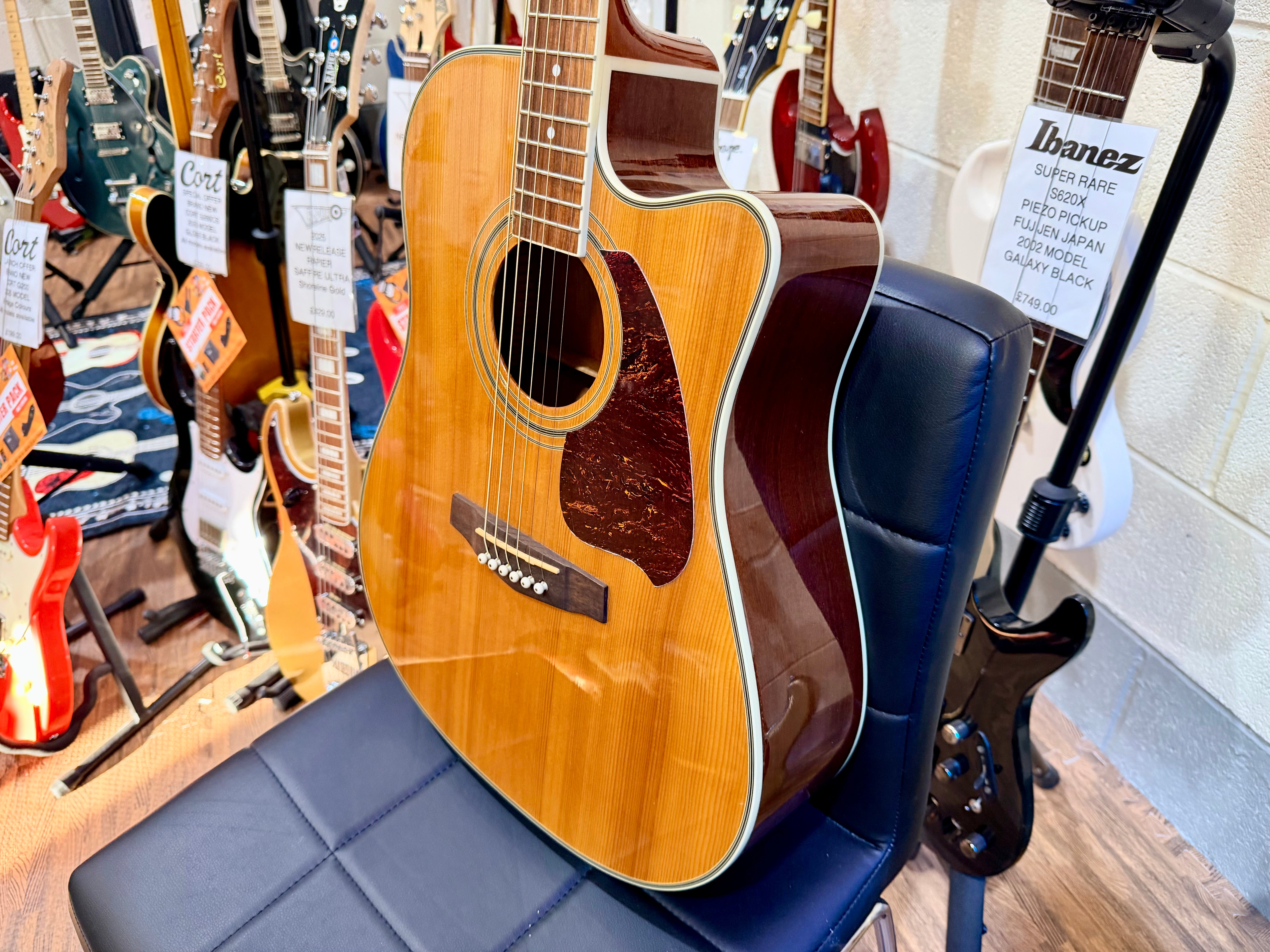 🌟2007🌟 Ibanez PF60SECE Electro-Acoustic Guitar~ Natural High Gloss~Dreadnought