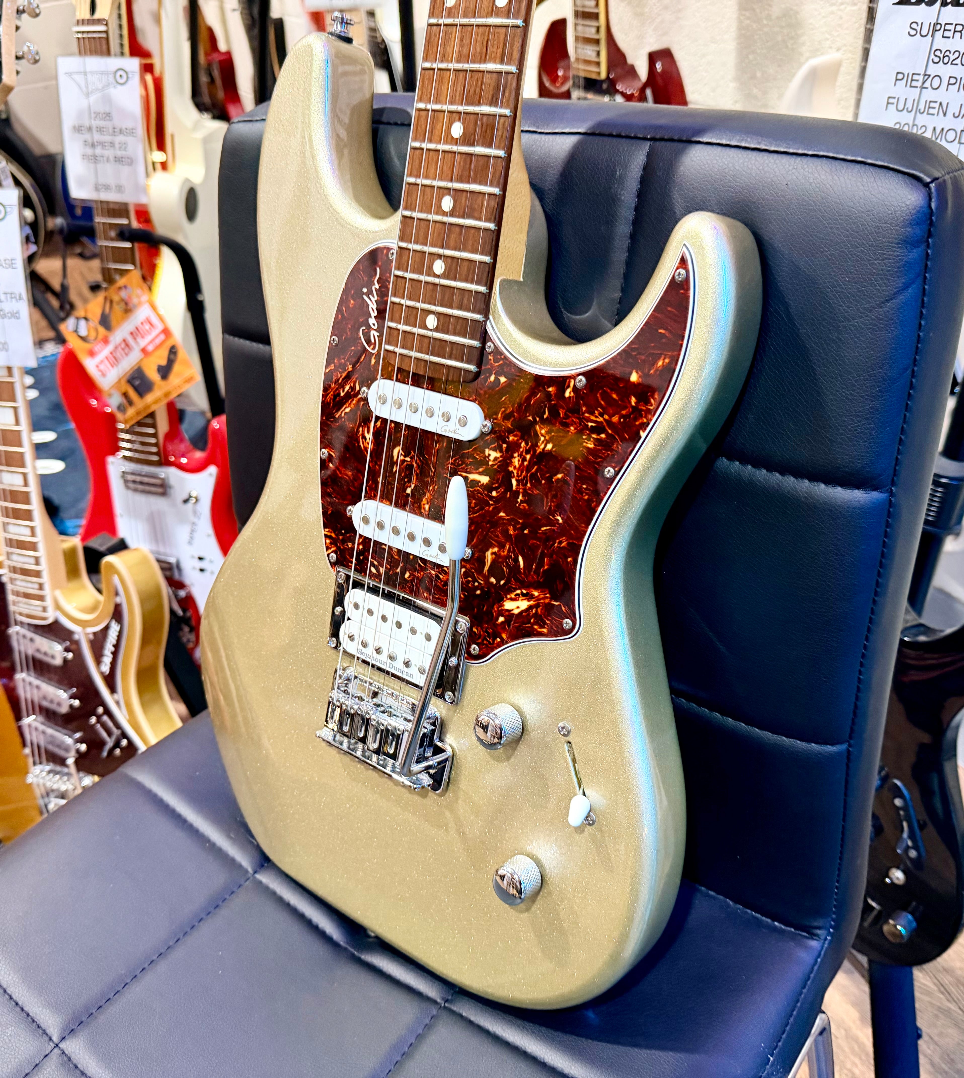 🌟MINT🌟 Godin Session RW LTD~ Silver Gold HG~ Seymour Duncan HSS + Gig Bag!