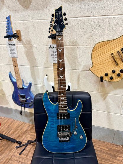 🔥2009🔥 Schecter Omen Extreme 6 FR~ Ocean Blue Burst~ Floyd Rose Model!
