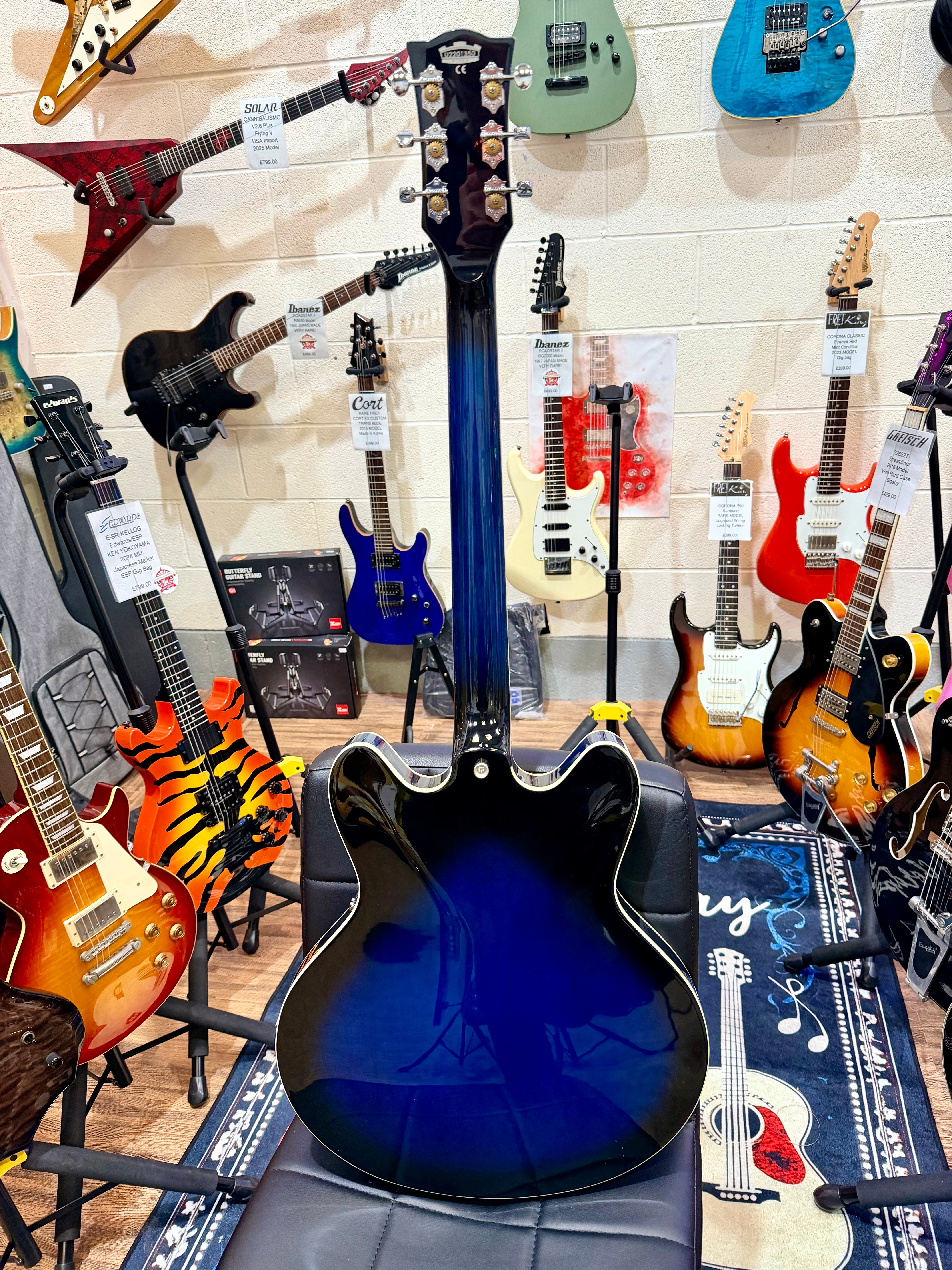 🔥MINT🔥 Vox Bobcat S66 Semi-Hollow ‘335’ Bigsby~ Blue Burst~ 2022 Korea 3 Pickup!