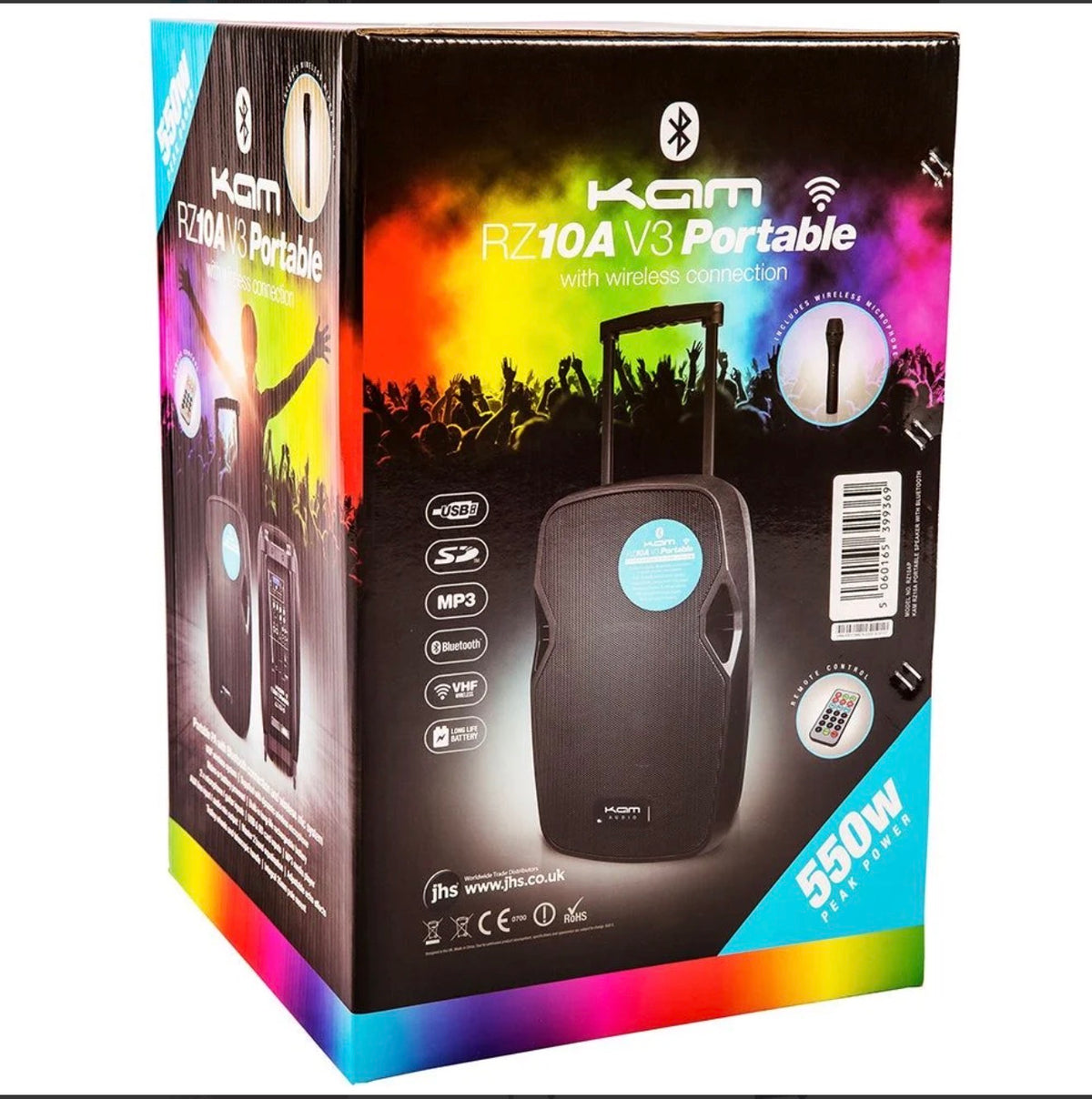 🔈NEW 🔈 Kam RZ10AP V3 Rechargeable Portable PA System~ DJ Speaker~Mic Bluetooth