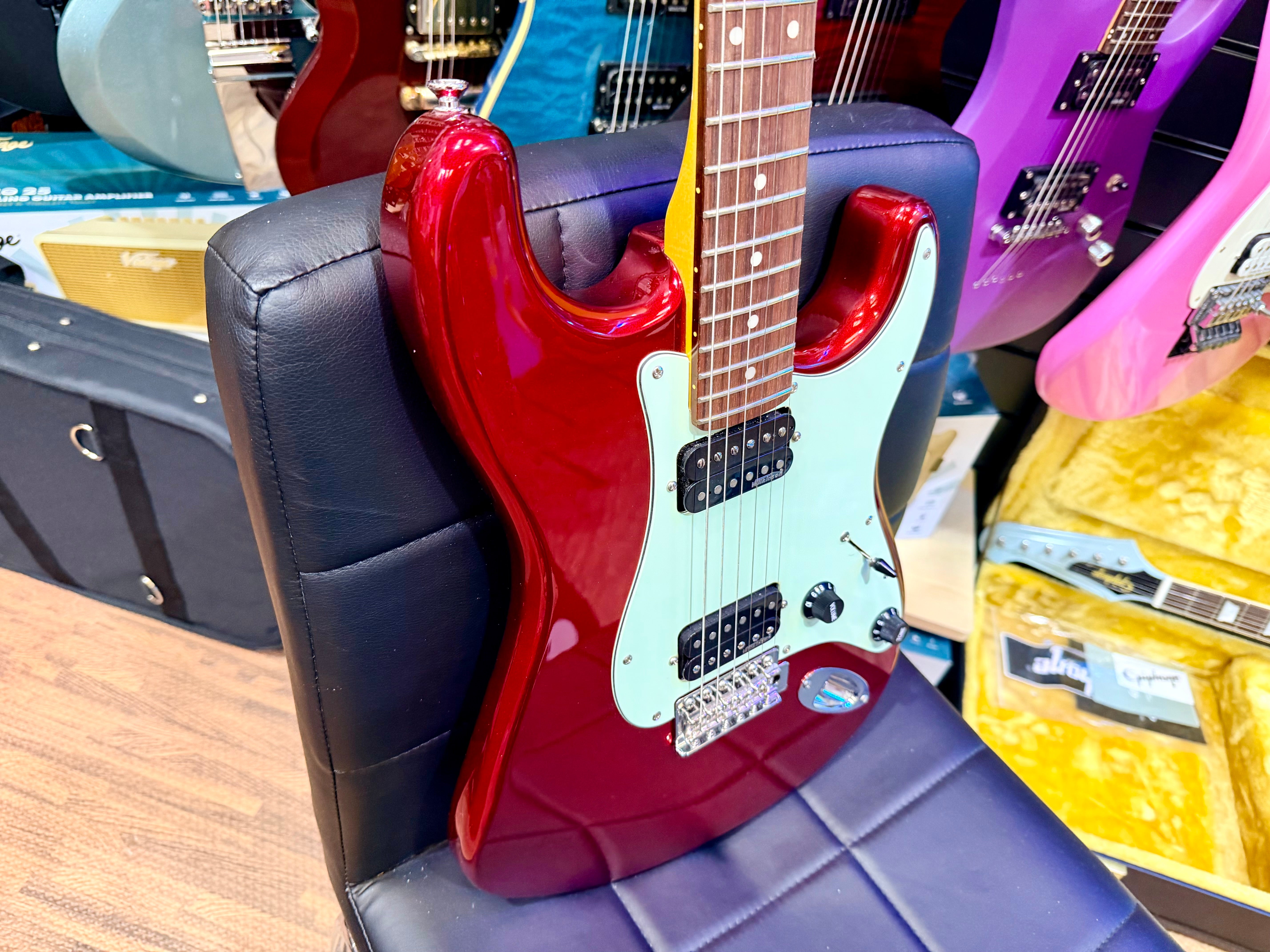 🔥RARE🔥 Vintage V6 ReIssued HH Electric Guitar Candy Apple Red Wilkinson Strat!