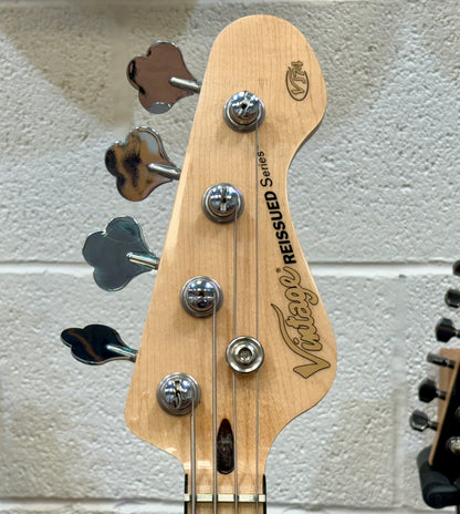 🎸 Vintage VJ74 Reissued~ Maple Fingerboard Jazz Bass Guitar ~ Vintage White 🎸