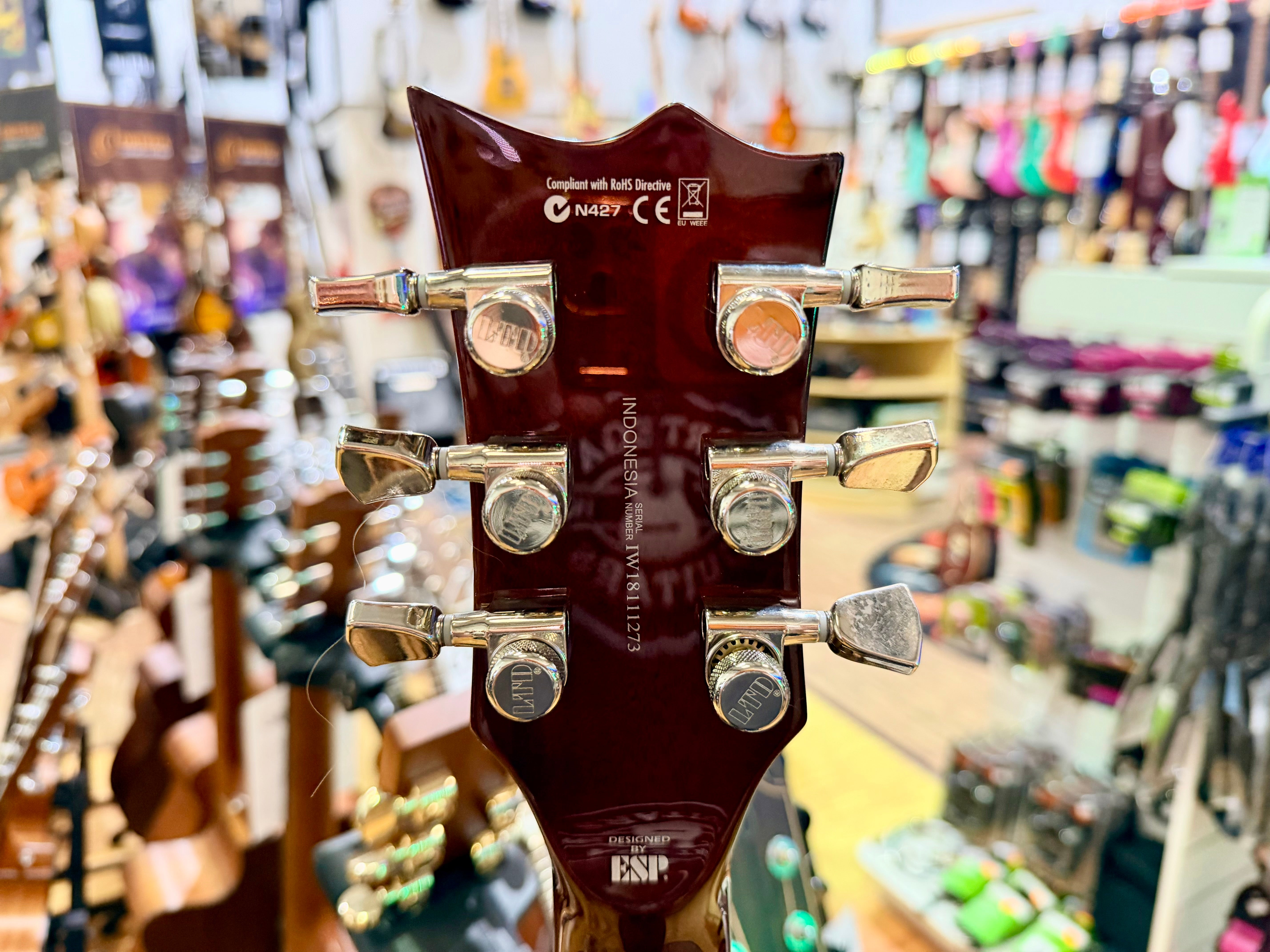 🔥2018🔥 ESP LTD EC-1000 Deluxe Amber Sunburst Electric Guitar + Case~ Abalone!