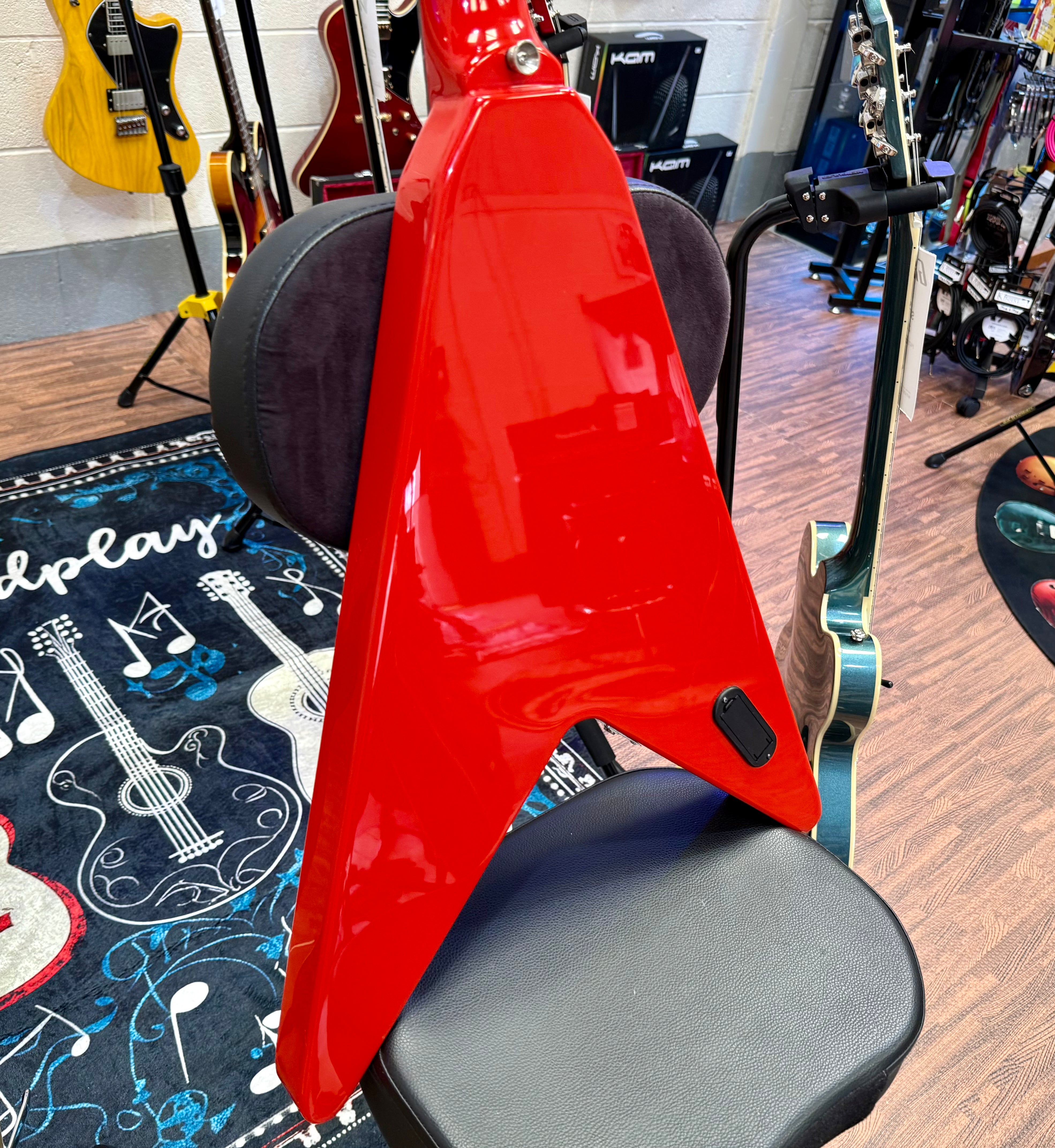 🔥DR WHO🔥 Custom Flying V Left Handed Guitar~ Doctor Who Tardis Lights~ Lefty!