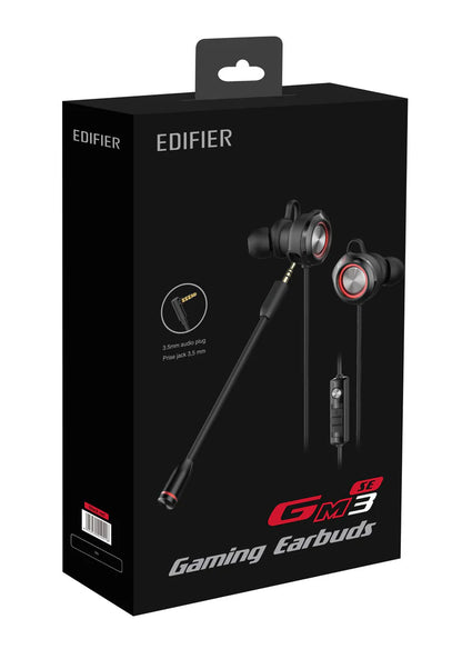 Edifier GM3SE In-Ear Gaming Earphones With Detachable Microphone For PC / Android / IOS & PS4 - Black & Red