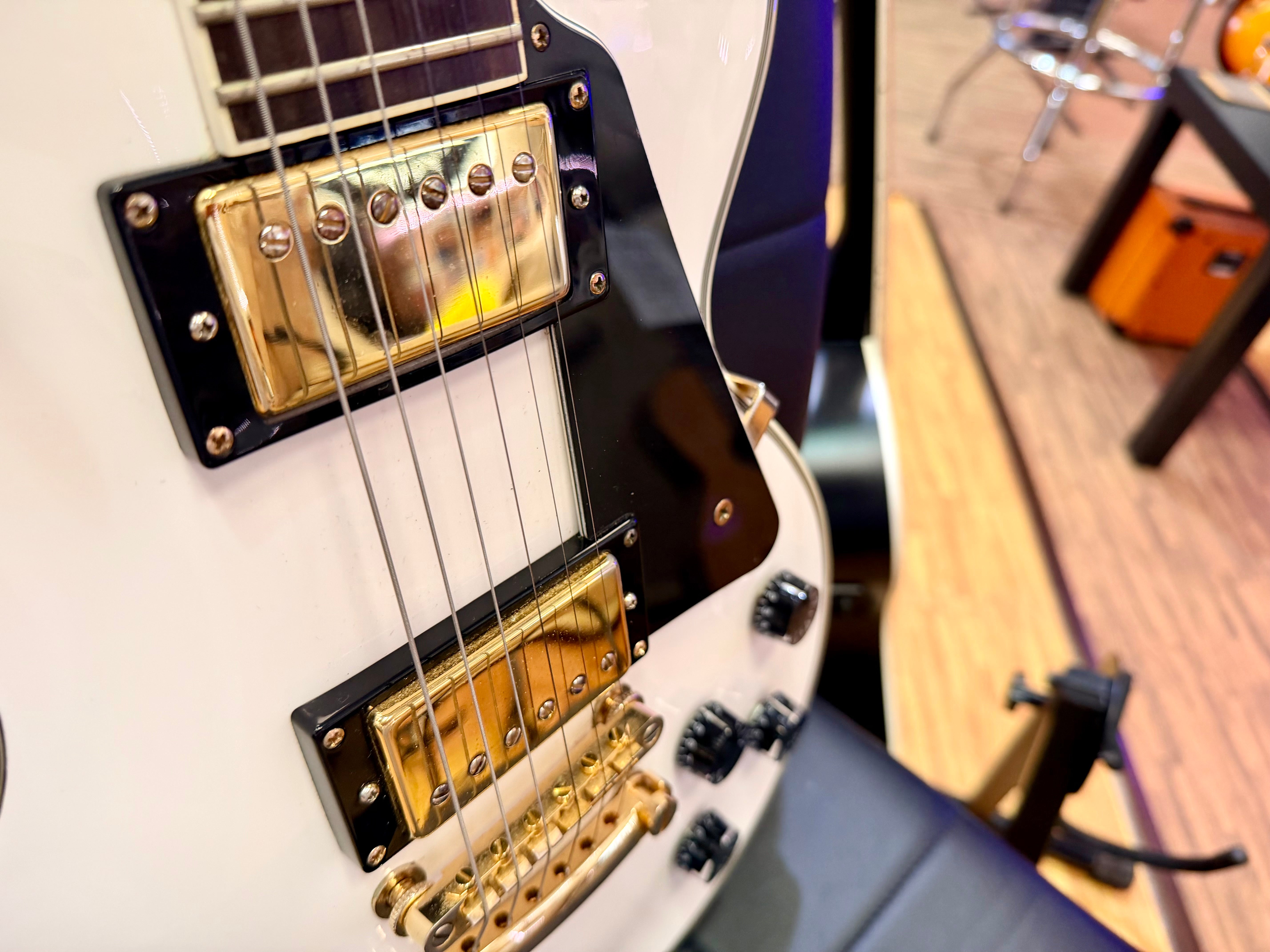 ⚡️7lb⚡️Epiphone Limited Edition Les Paul Custom Lite~ Alpine White & Gold~ 2019!