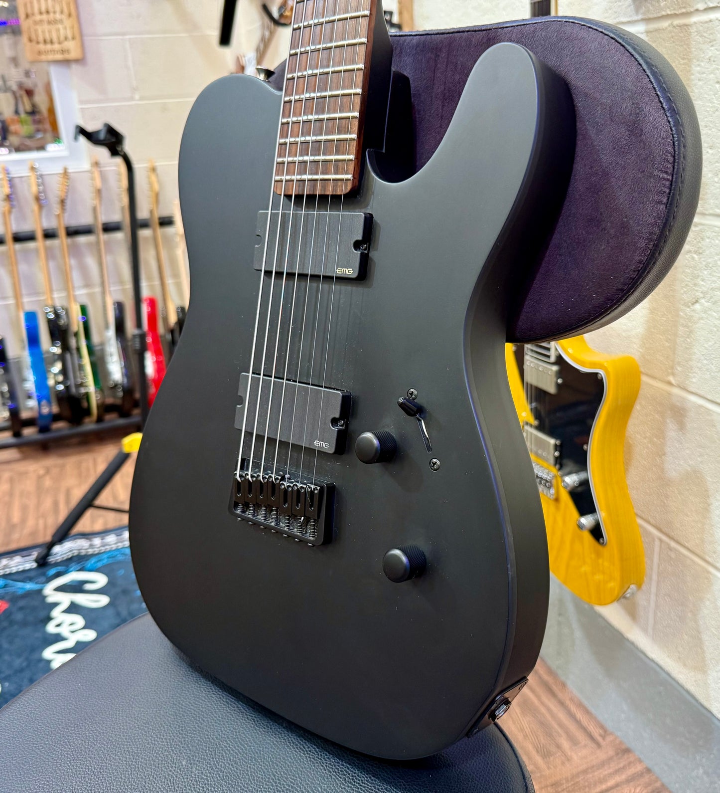 🔥MINT🔥 ESP LTD TE-407 7 String Electric Guitar~ Satin Black + Gator Hard Case!