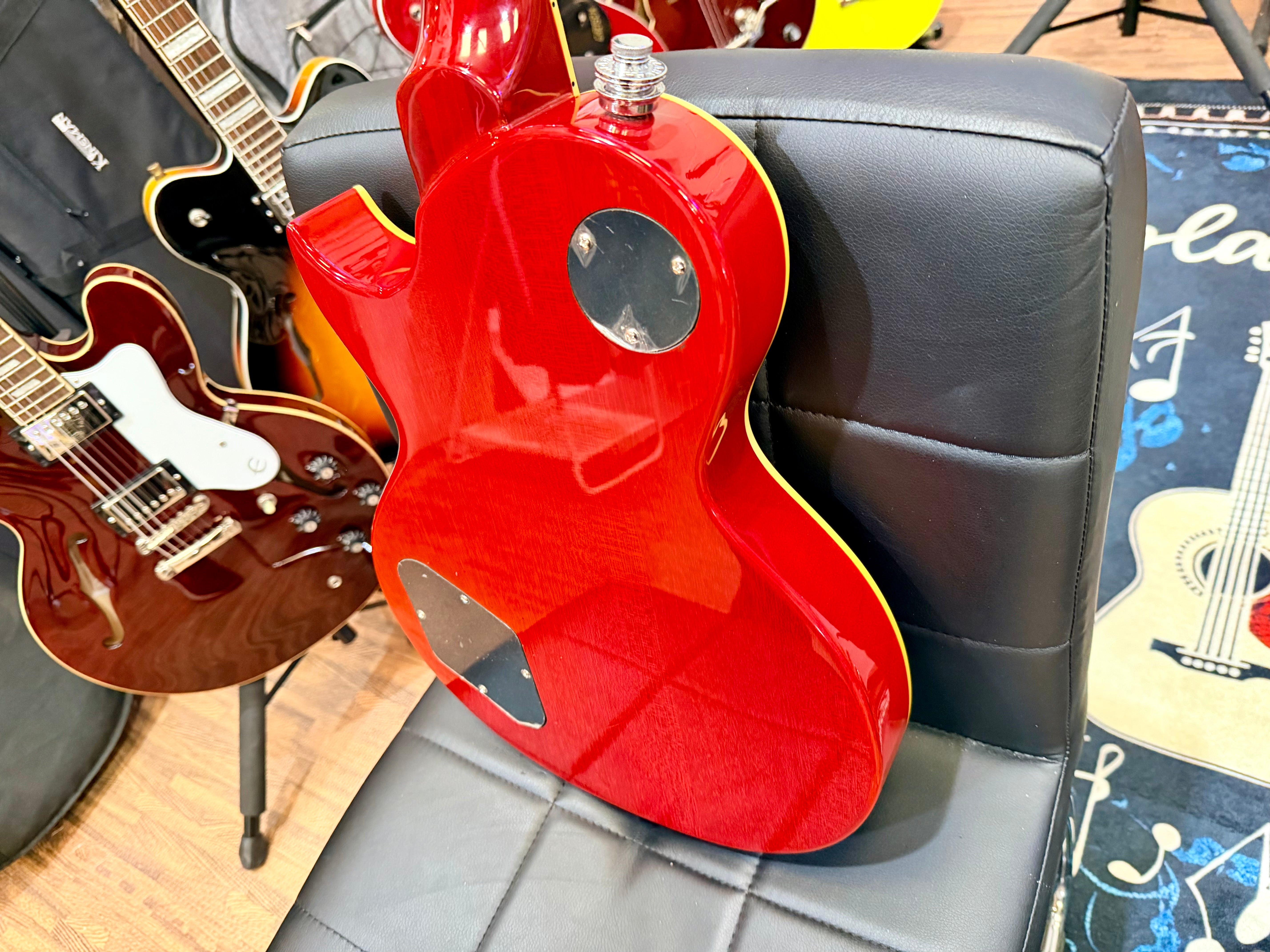 🔥B-STOCK🔥 NEW Vintage V100AFD Flamed Amber Paradise Electric Guitar~ Les Paul!