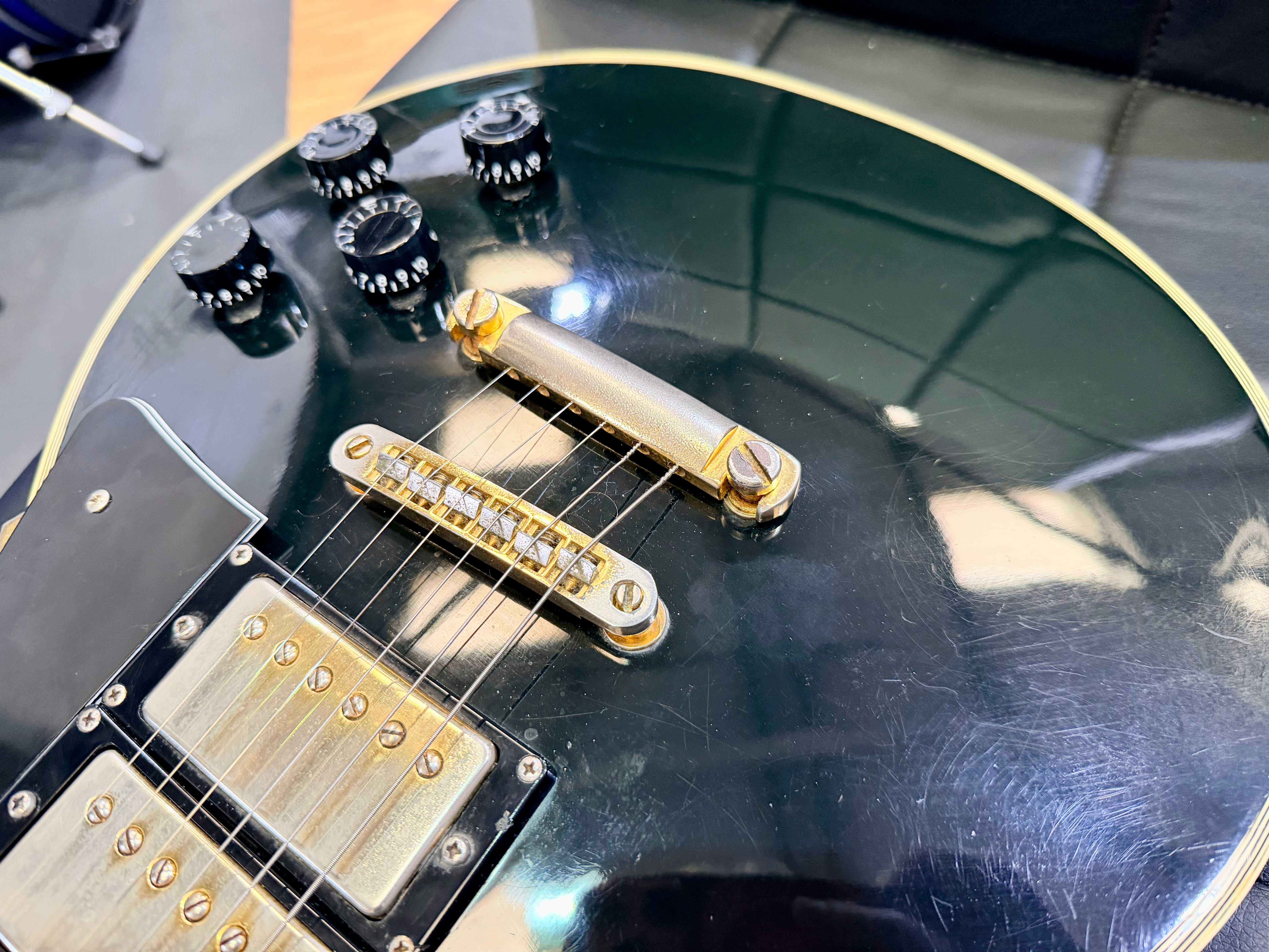 🇯🇵 RARE 🇯🇵 1970s Antoria Les Paul Custom~ Black Beauty 3 Pickup MIJ Japan!