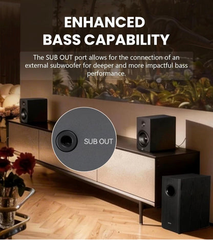 Edifier M90 HiRes Black Active 100 RMS Multimedia Speakers/Monitors with Sub Out