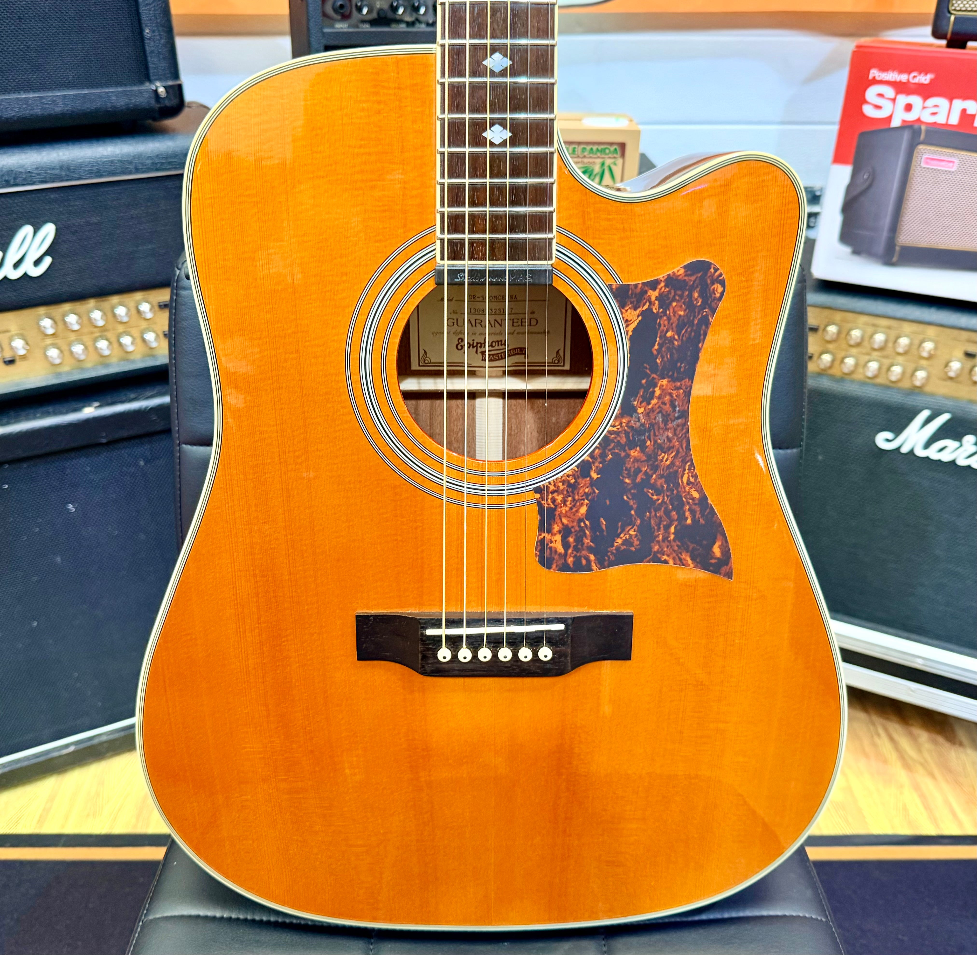 🌟2013🌟 Epiphone Masterbilt DR-500MCE Electro Acoustic Guitar All Solid~ Natural