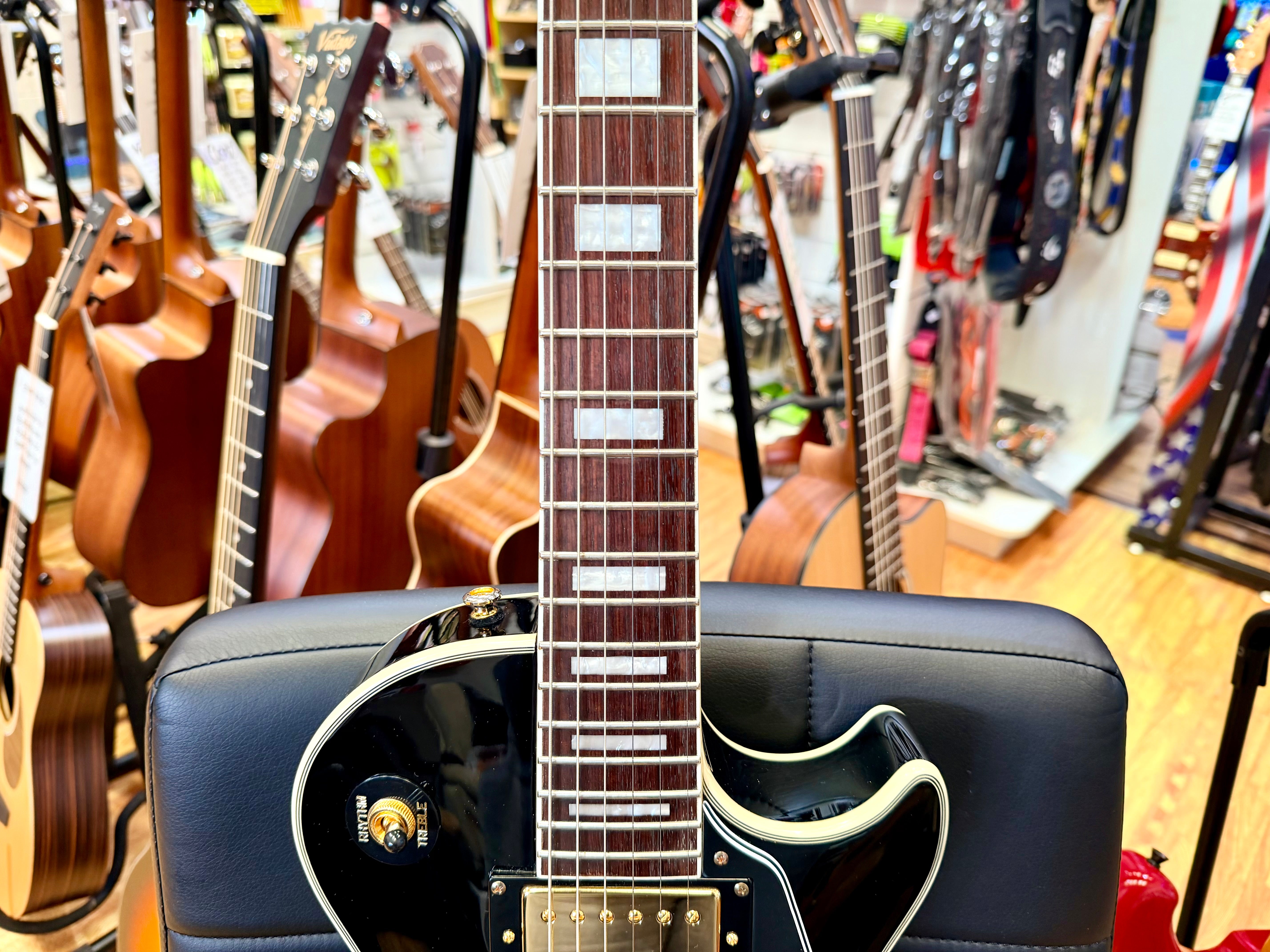 ✨2003✨ Epiphone Les Paul Custom~ Ebony~ Unsung Korea~ Black & Gold~ Cherished!