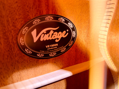 🌟NEW🌟 Vintage VE1800N Stage Series 'Parlour' Electro-Acoustic Guitar ~ Natural