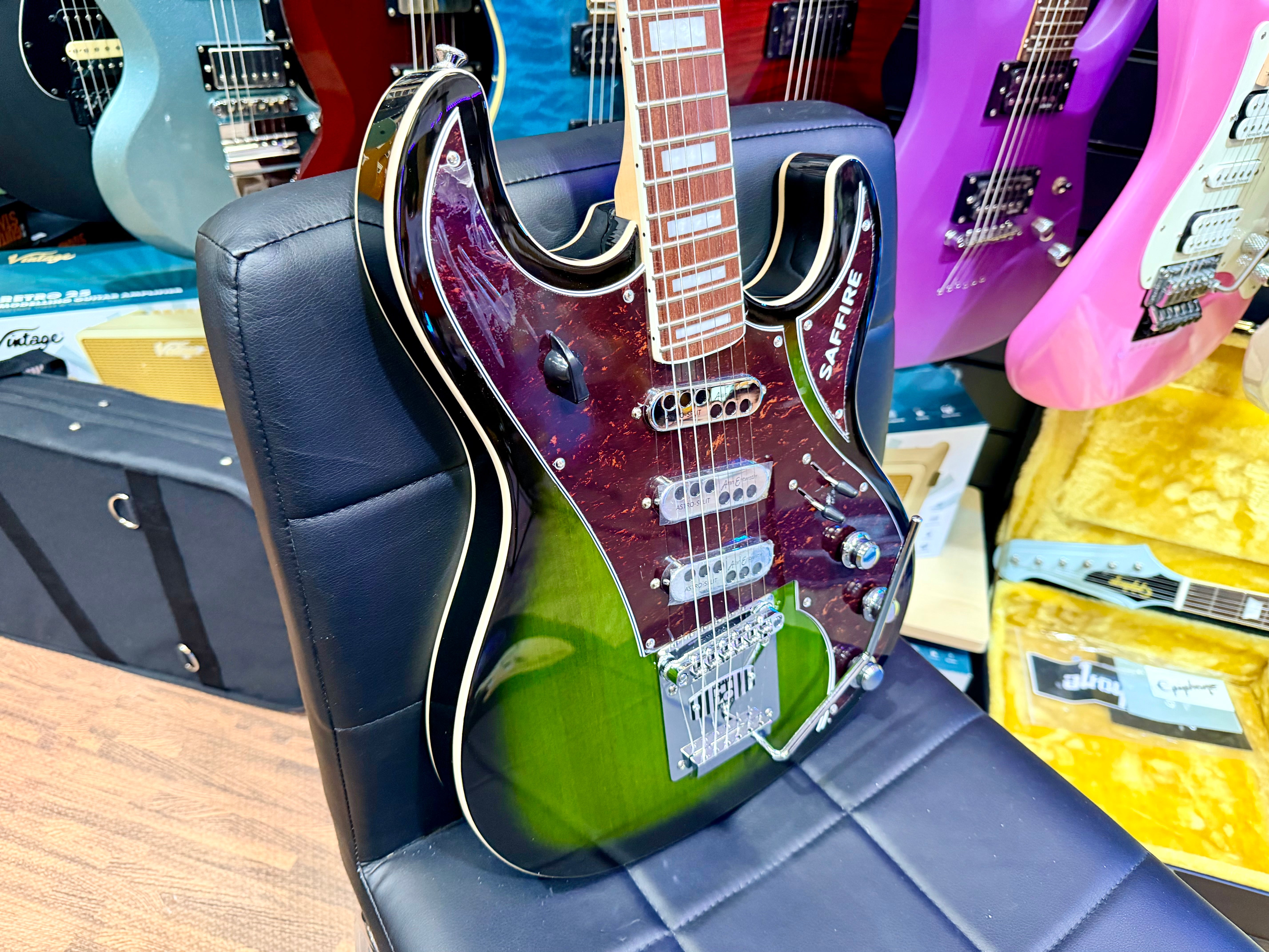 🔥NEW🔥 Rapier Saffire Ultra Electric Guitar~ Greenburst~ Astro-Split Pickups!