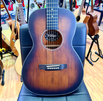 ⚡️NEW⚡️ Vintage VE1800AQ Stage Series Parlour Electro Acoustic Guitar~ Antiqued!