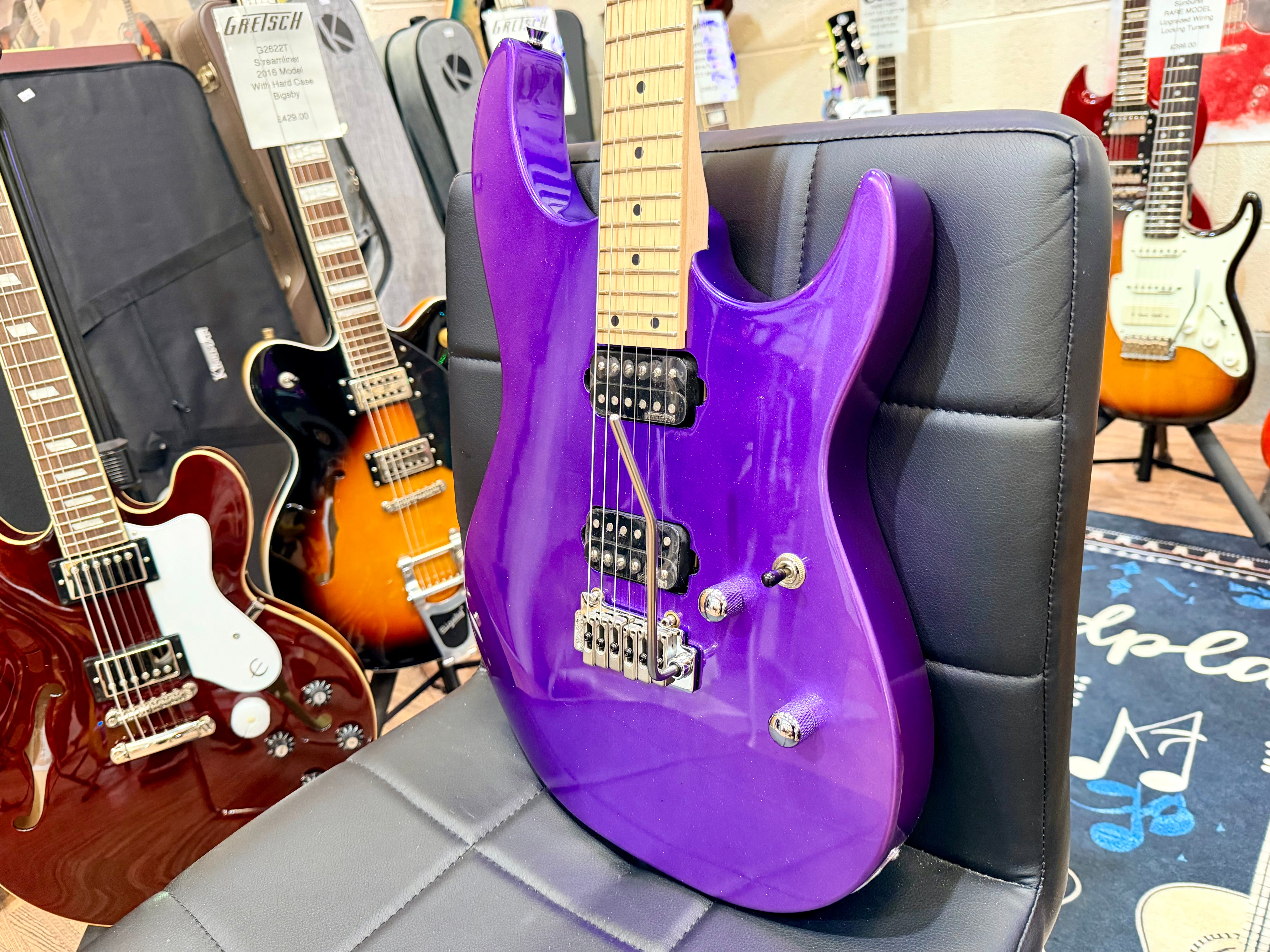 💜 B-STOCK 💜 Vintage V6M24 ReIssued Series Electric Guitar ~ Pasadena Purple!