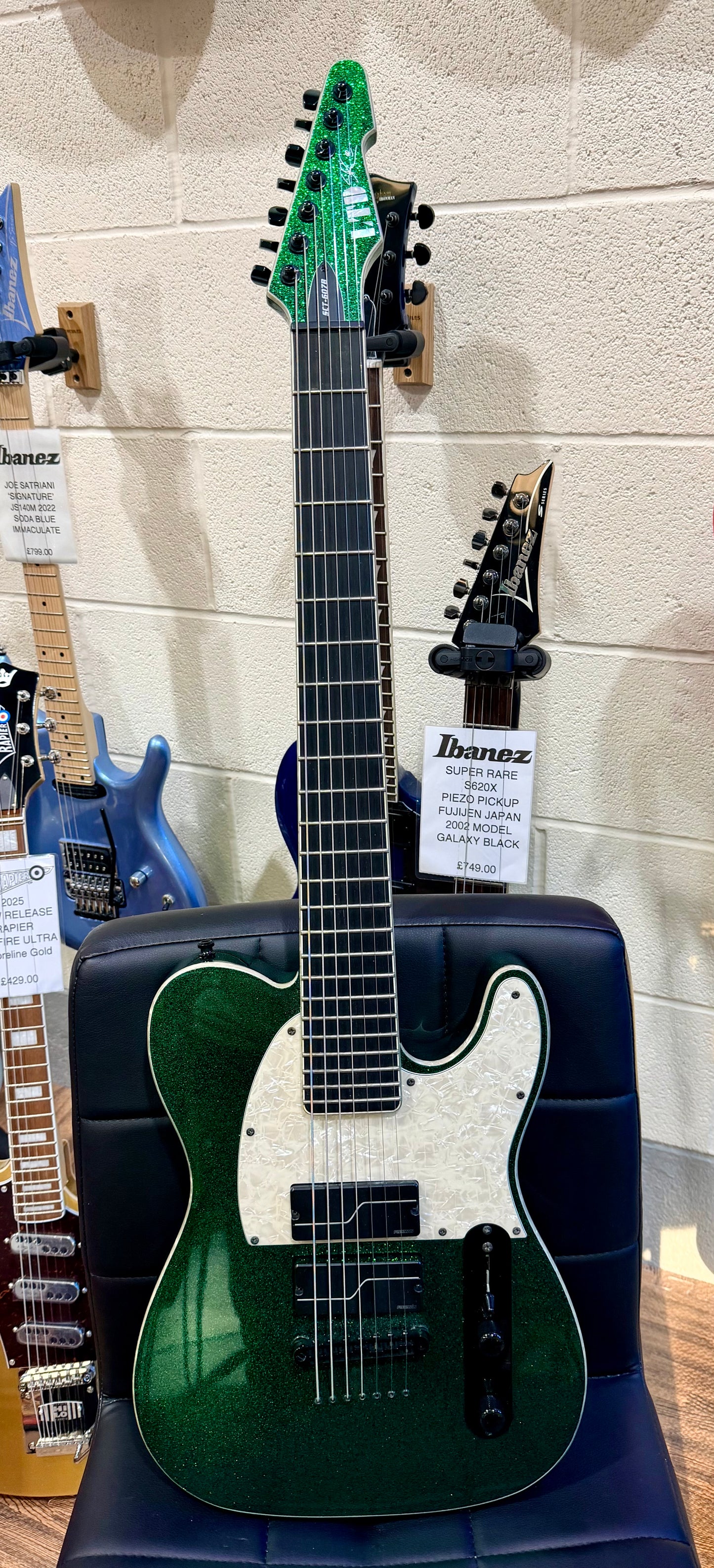 🔥MINT🔥 ESP LTD SCT-607 Baritone 7 String~ Stephen Carpenter Green Sparkle + Case