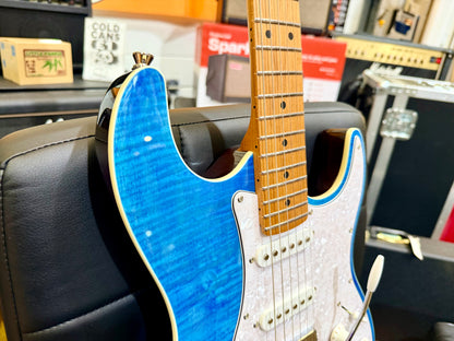 ⚡️NEW⚡️ JET JS-450 Flamed Ocean Blue Electric Guitar~ HSS Flame Top Strat~ 2026!