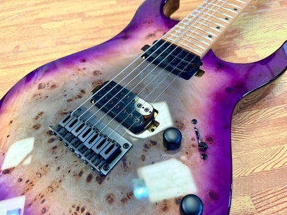 ⚡️NEW⚡️ Spira S-457 7 String Trans Purple~ Poplar Burl Top Electric Guitar~ 2026