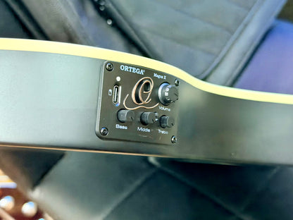 🔥NEW🔥 Ortega TourPlayer Electro-Acoustic Classical Guitar~ Nylon Thin~ Black!