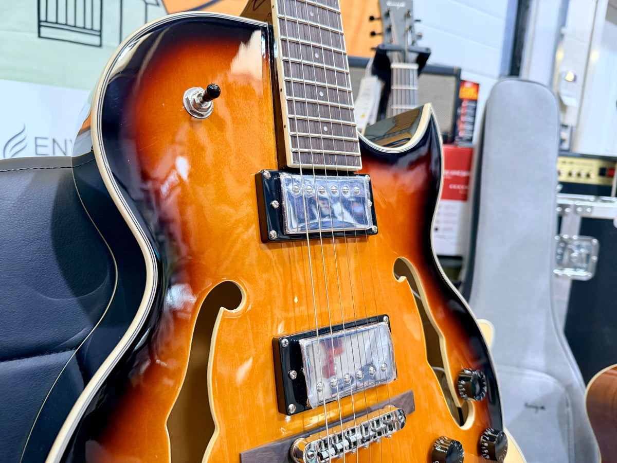☀️NEW☀️ Eko Tribute Jazz Semi-Acoustic Hollow Body Guitar Sunburst~ ‘ES-175’