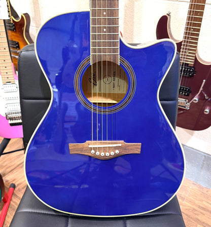 🔥NEW 2026🔥 Eko NXT A100CE Electro-Acoustic Guitar~ See Thru Blue~ Latest Model