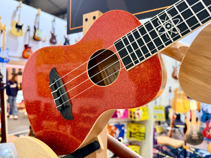 🔥NEW 2025🔥 Ortega Concert Ukulele~ Element Series Metallic Red Sparkle~ Gig Bag