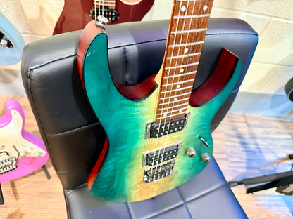 🔥2022🔥 Ibanez RG421PB Caribbean Shoreline Flat~ Wizard III Neck~ Poplar Burl!