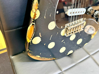 🔥Handmade In UK🔥 Stolen Valour Heavy Relic ST Polka Dot Guitar~ Buddy Guy Style!