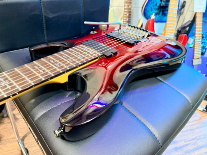 🔥7-STRING🔥 Schecter Demon-7 FR In Crimson Red Burst~ Floyd Rose~ Active~ 2017!