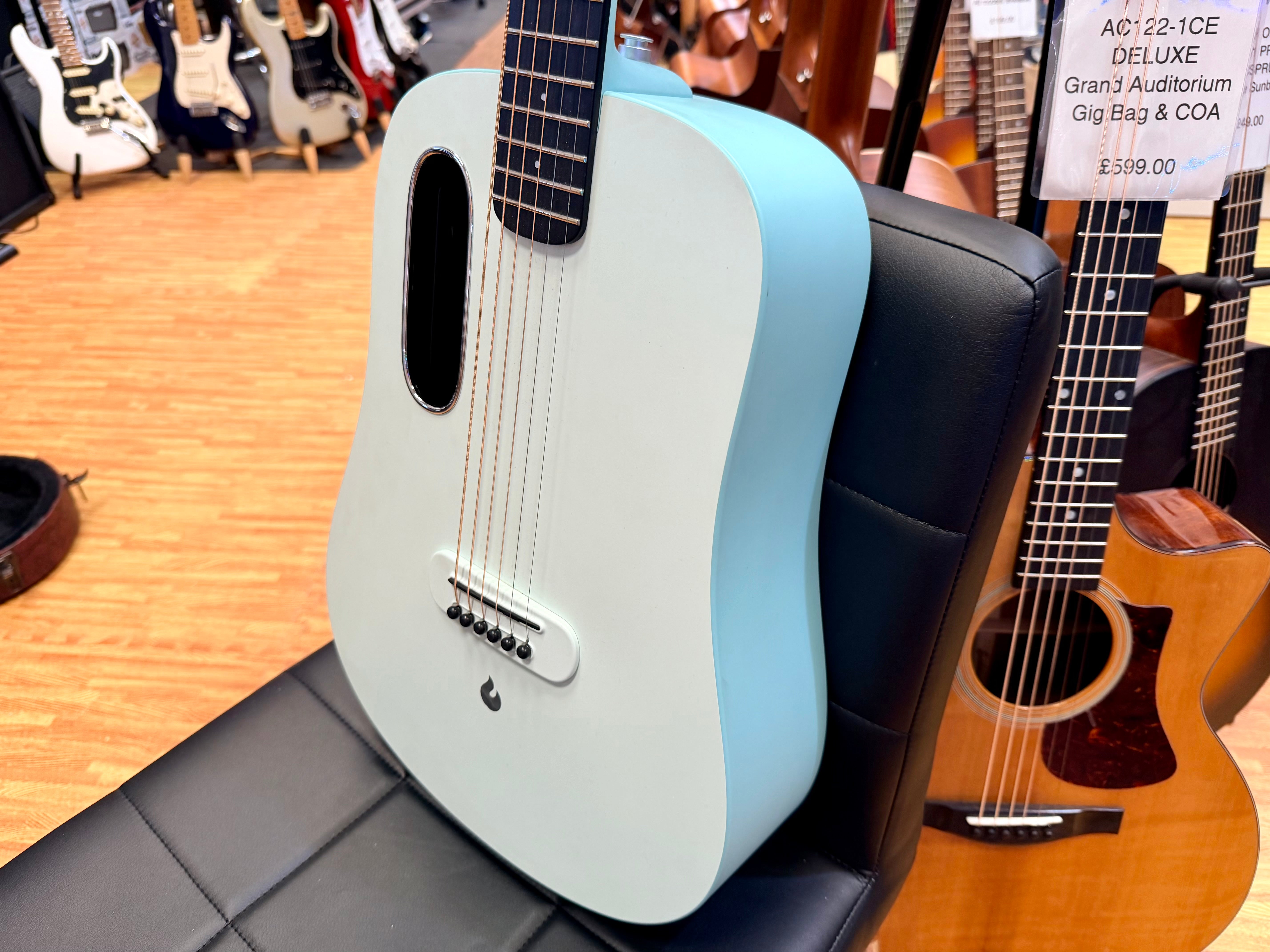 ✨EX-DEMO✨ Blue Lava Touch Smart Guitar Aqua/Mint Green~ 36” Electro-Acoustic!