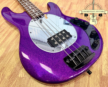 ✨2024✨ Sterling Music Man StingRay RAY34~ Purple Sparkle~ Electric Bass + Bag!