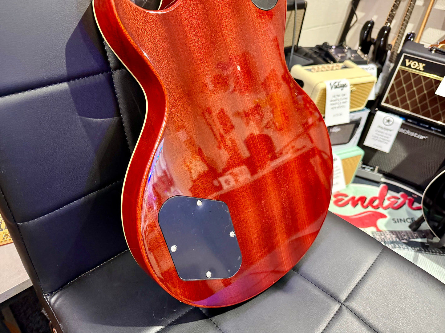 🌟MINT🌟 Vintage V100AFD Flamed Amber Paradise Electric Guitar~ Slash Les Paul!