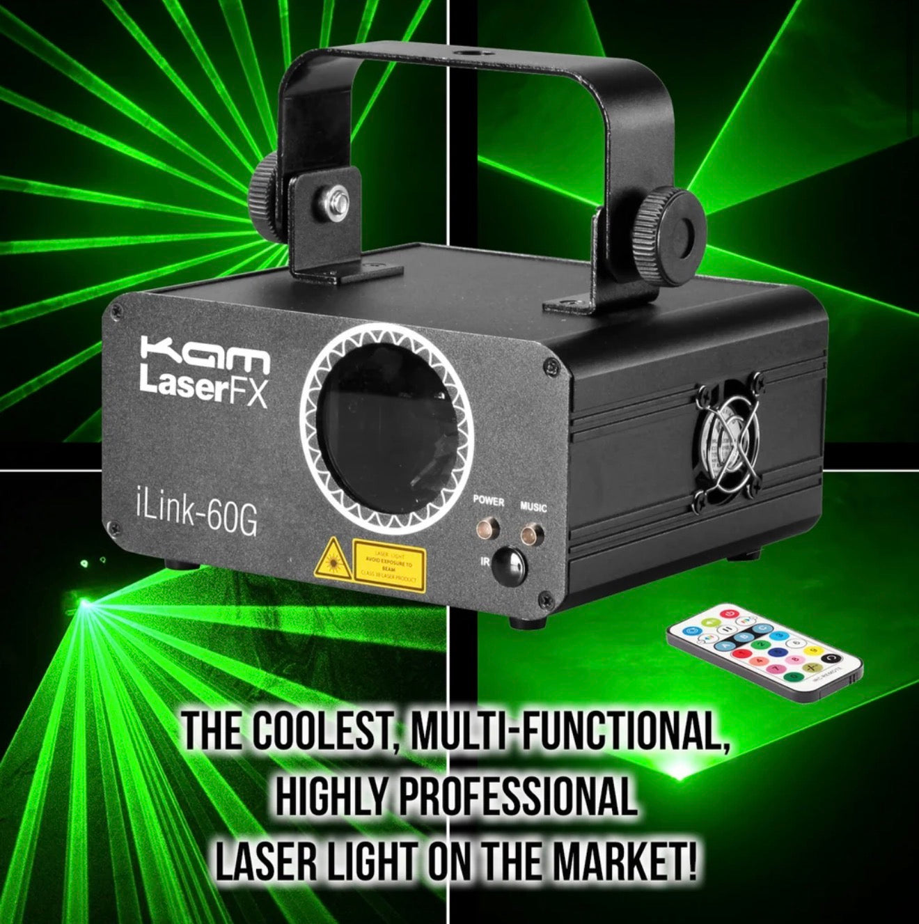 KAM iLink 60G Green 40mW Laser Lighting Effect~ Disco Party Light~ W/Remote!