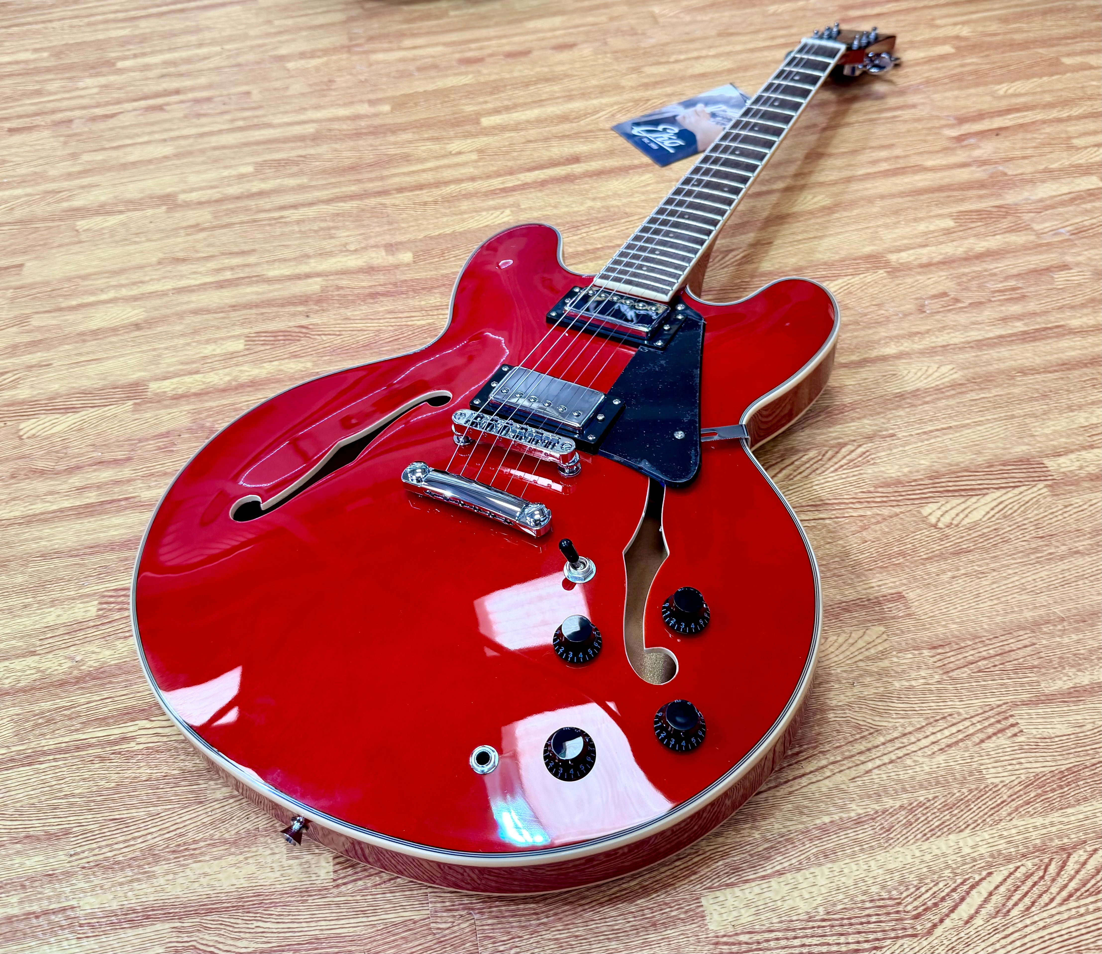 🍒LATEST 2026🍒 EKO Fusion Cherry Red Semi-Hollow Electric Guitar~ 335 Style!