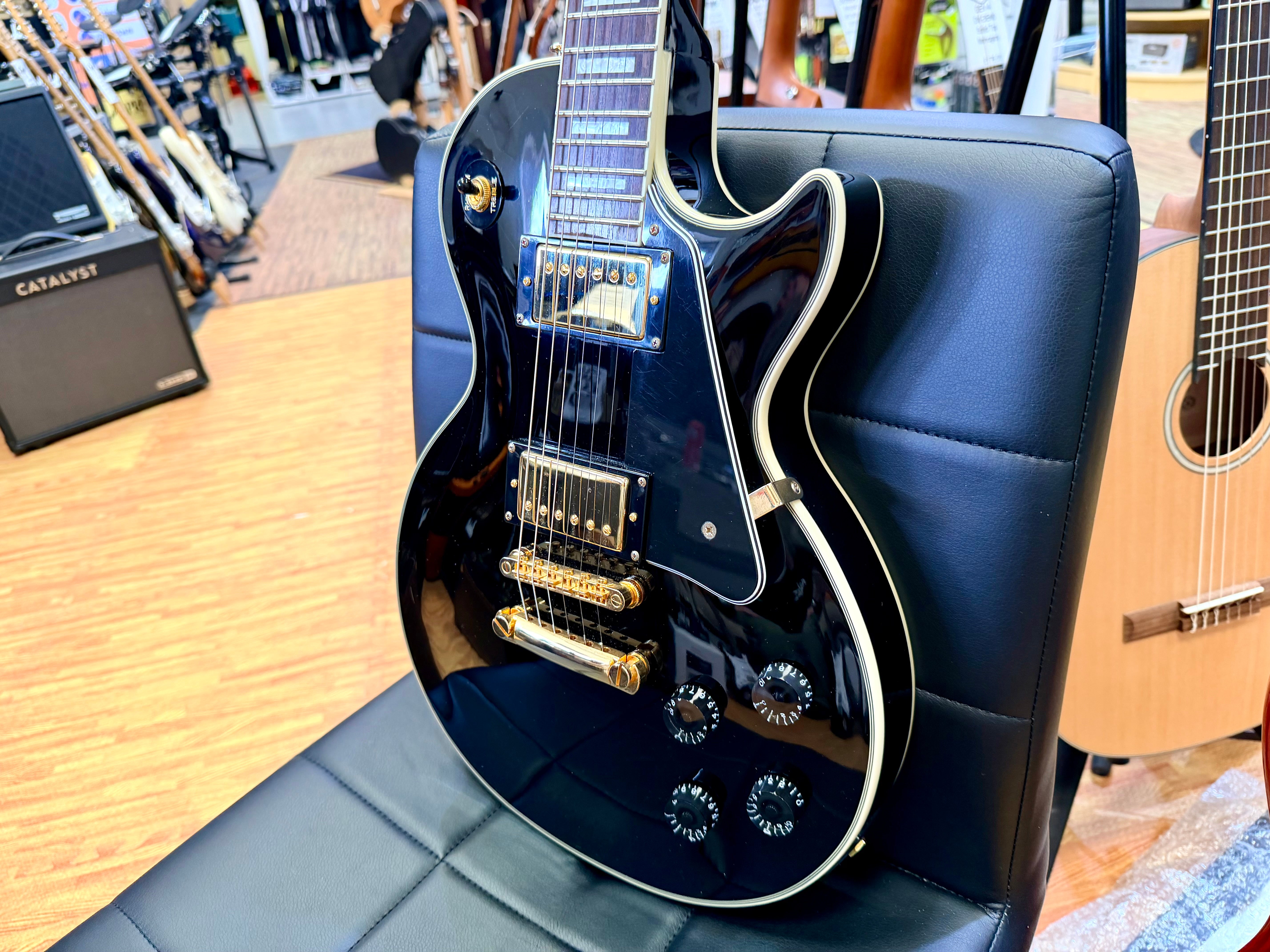 ✨2003✨ Epiphone Les Paul Custom~ Ebony~ Unsung Korea~ Black & Gold~ Cherished!
