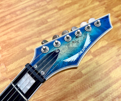 🔥2021🔥 Dean Exile Select 6 Hardtail~ Turquoise Burst Poplar Burl~ EMG Active!