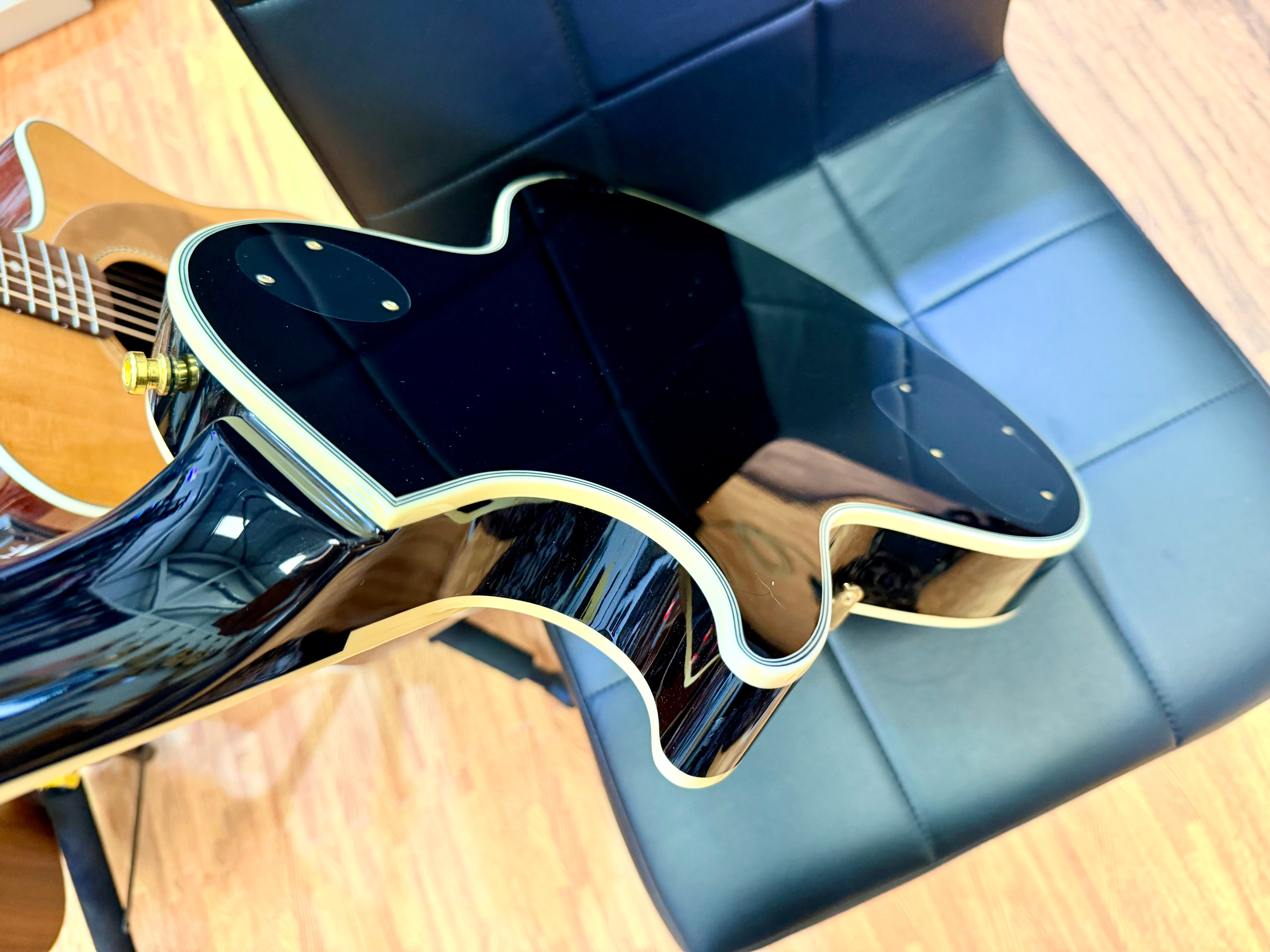 🔥2015🔥 Burny SRLC-55 Black Les Paul Custom~ Gold Hardware~ Japanese Import!