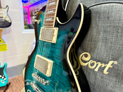 🌟 2025 LAUNCH OFFER 🌟 Cort CR250 Les Paul Guitar~ Dark Blue Burst + BAG!