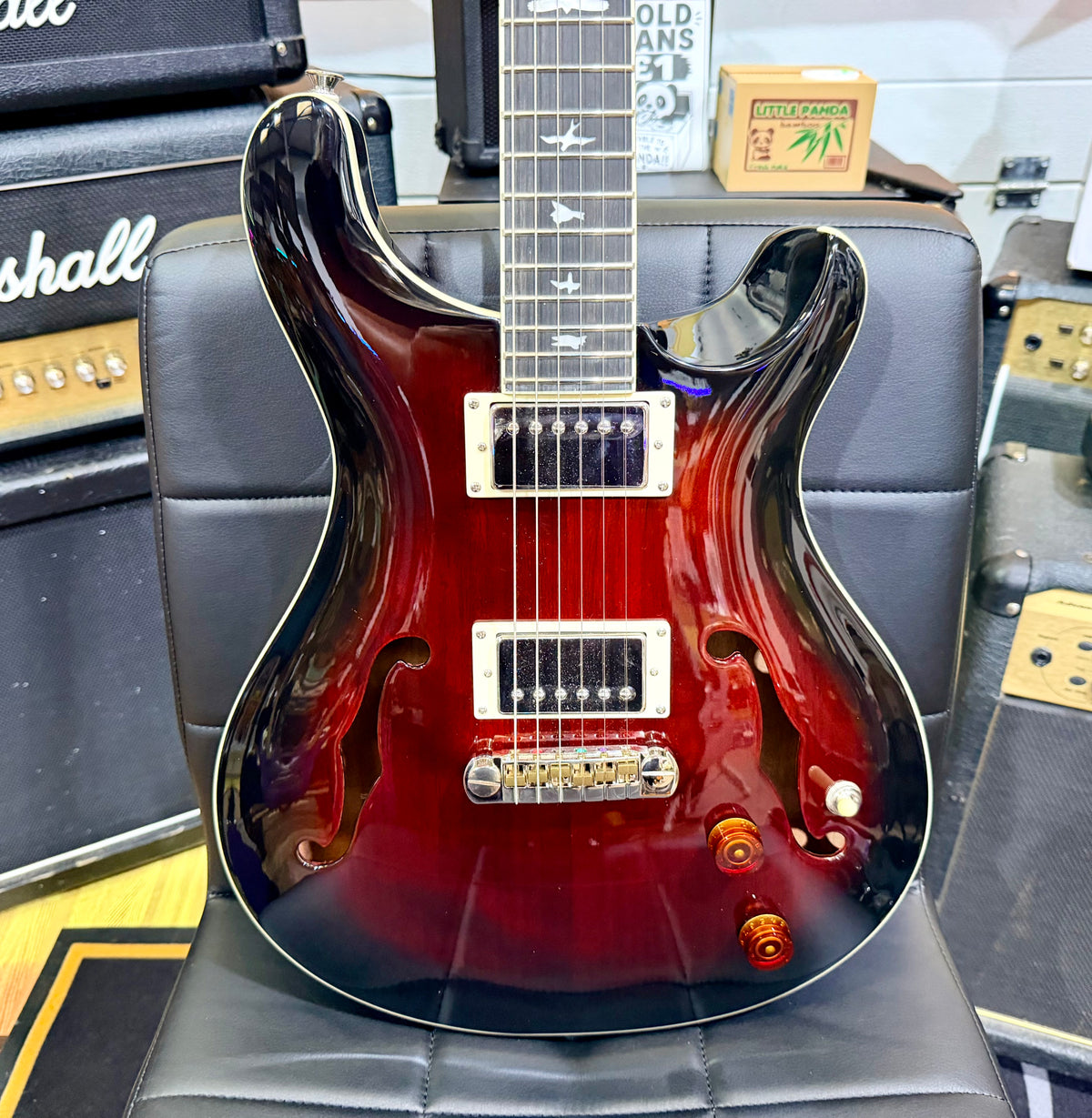 💥2022💥 PRS SE Standard Hollowbody Fire Red Burst + Hard Case~ Cherished!