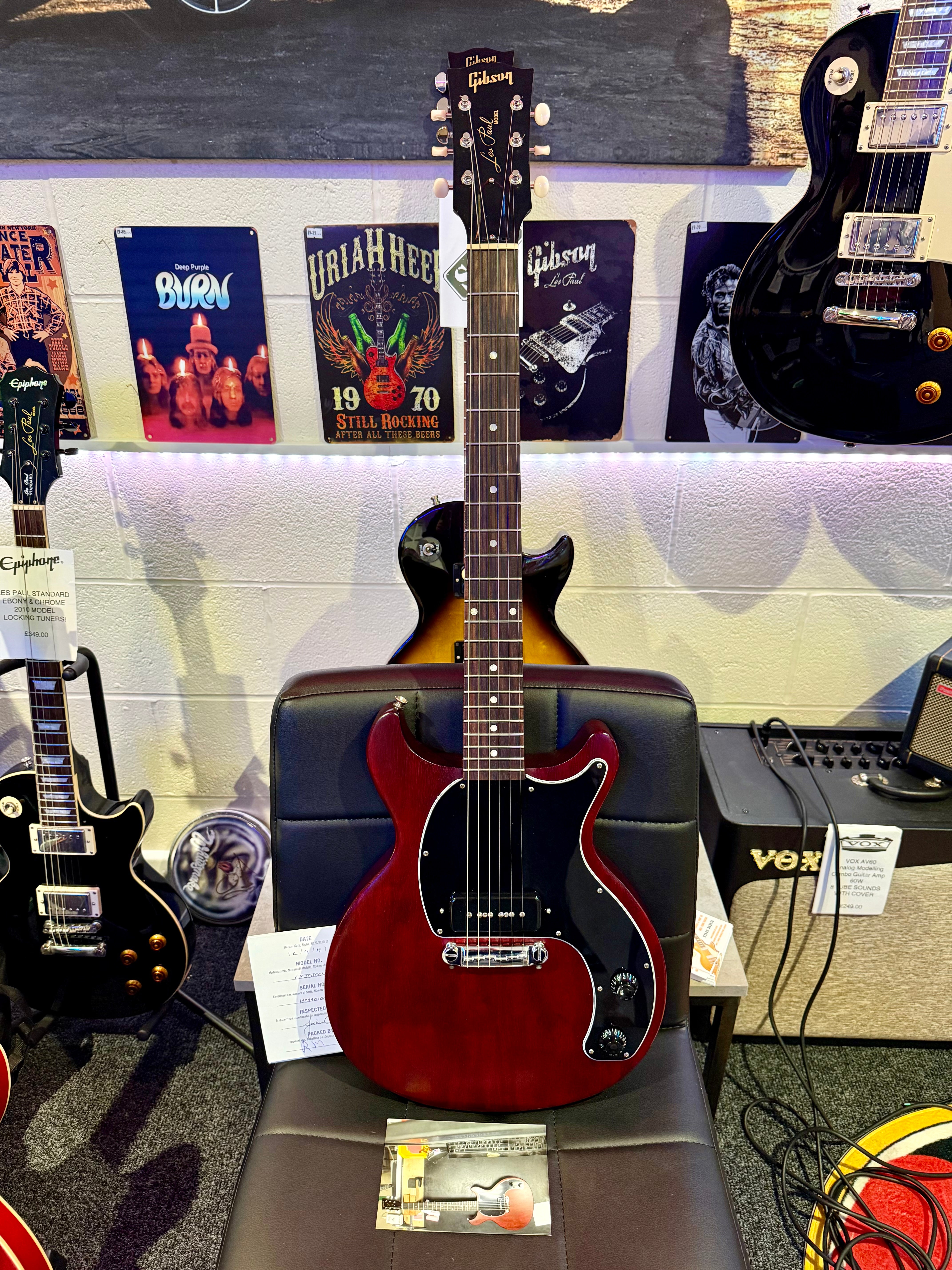 🌟2019🌟 Gibson Les Paul Junior Tribute DC Worn Cherry~ Double Cut~ Dog Ear P90!