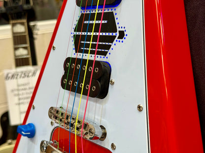 🔥DR WHO🔥 Custom Flying V Left Handed Guitar~ Doctor Who Tardis Lights~ Lefty!