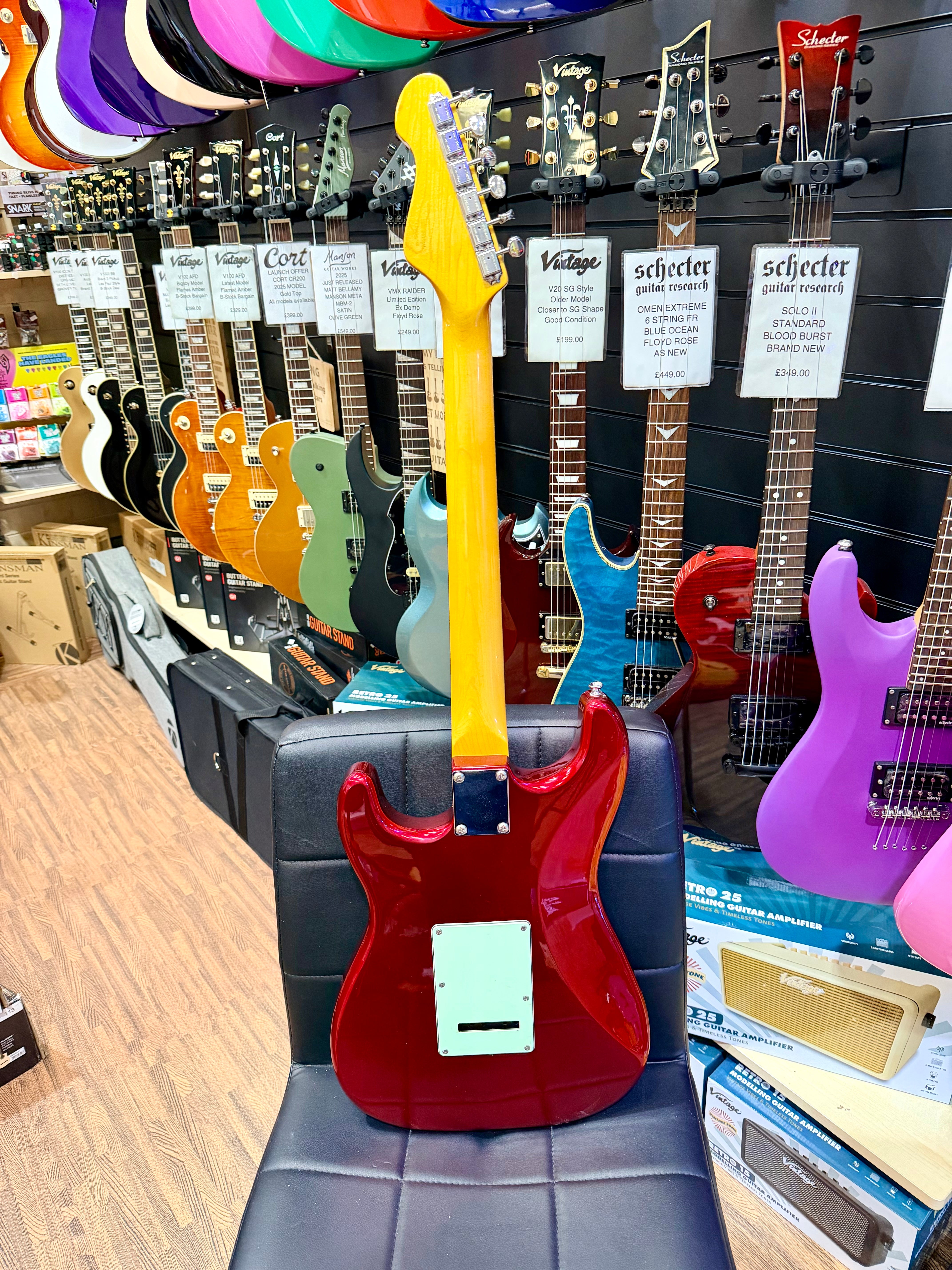 🔥RARE🔥 Vintage V6 ReIssued HH Electric Guitar Candy Apple Red Wilkinson Strat!
