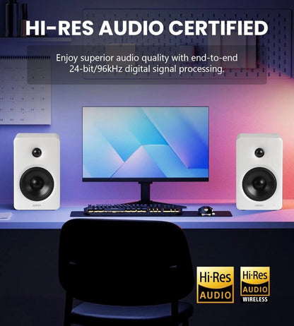 Edifier M90 HiRes White Active 100 RMS Multimedia Speakers/Monitors with Sub Out