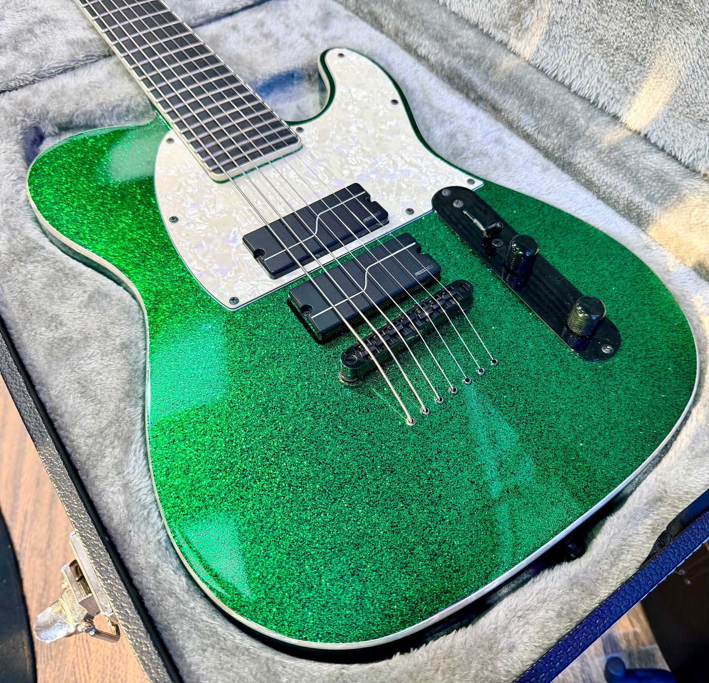 🔥MINT🔥 ESP LTD SCT-607 Baritone 7 String~ Stephen Carpenter Green Sparkle + Case