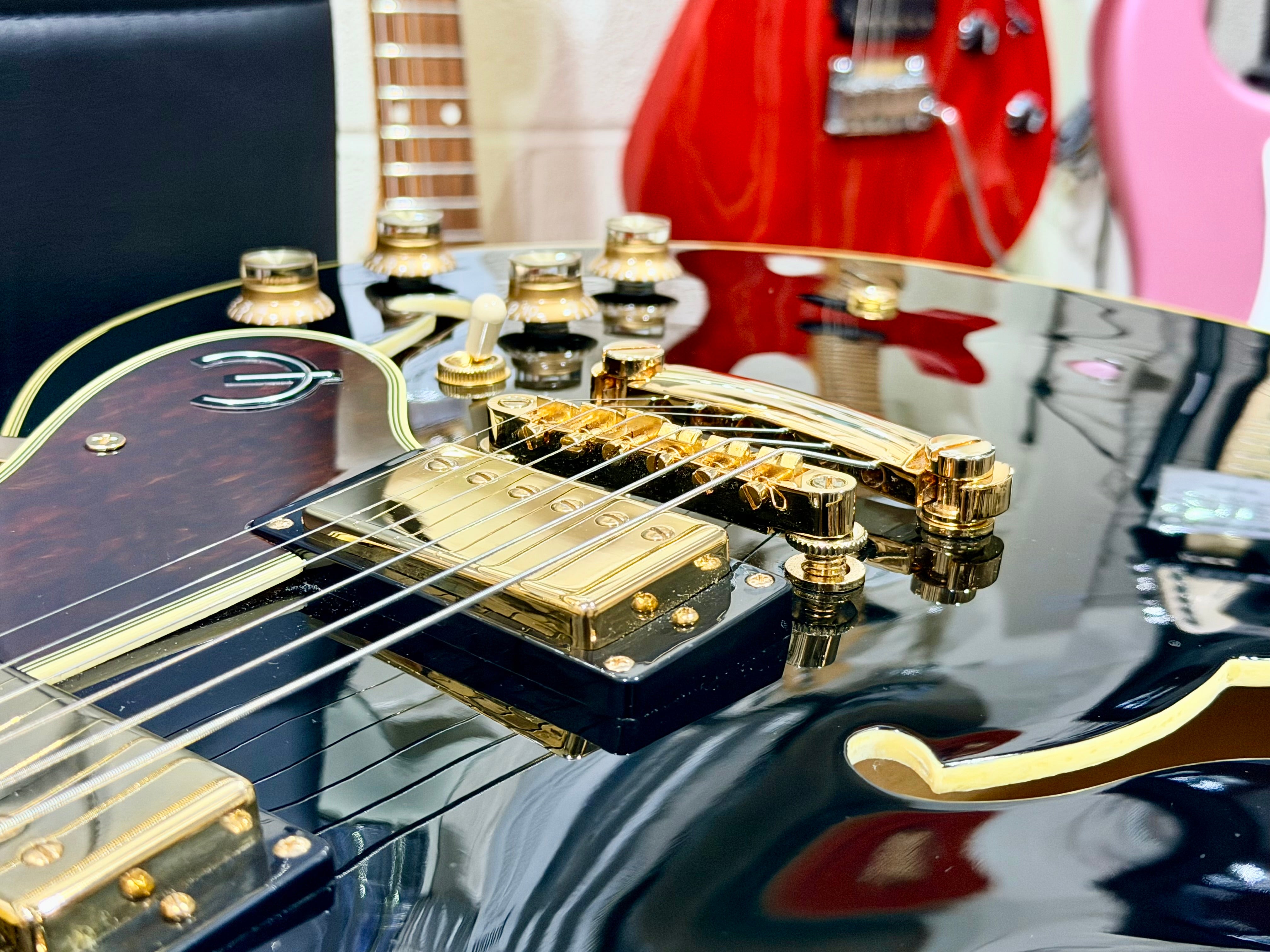 🌟MINT 2021🌟 Epiphone Sheraton II Pro Hollowbody~ Ebony Black + Hard Case!